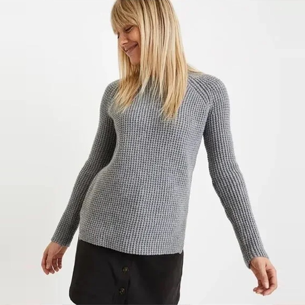 Marine Layer - Delaney Pullover Sweater - Mid Heather Grey